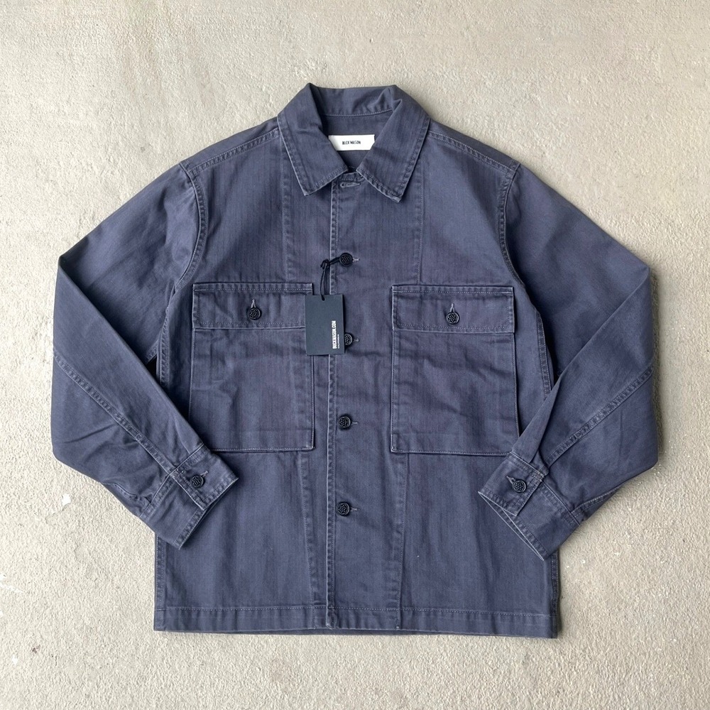 NWT! Buck Mason Mineral Grey Herringbone Twill Field Jacket XS Mens